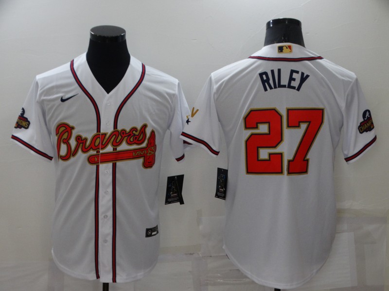 Men's Atlanta Braves Austin Riley #27 White Jersey